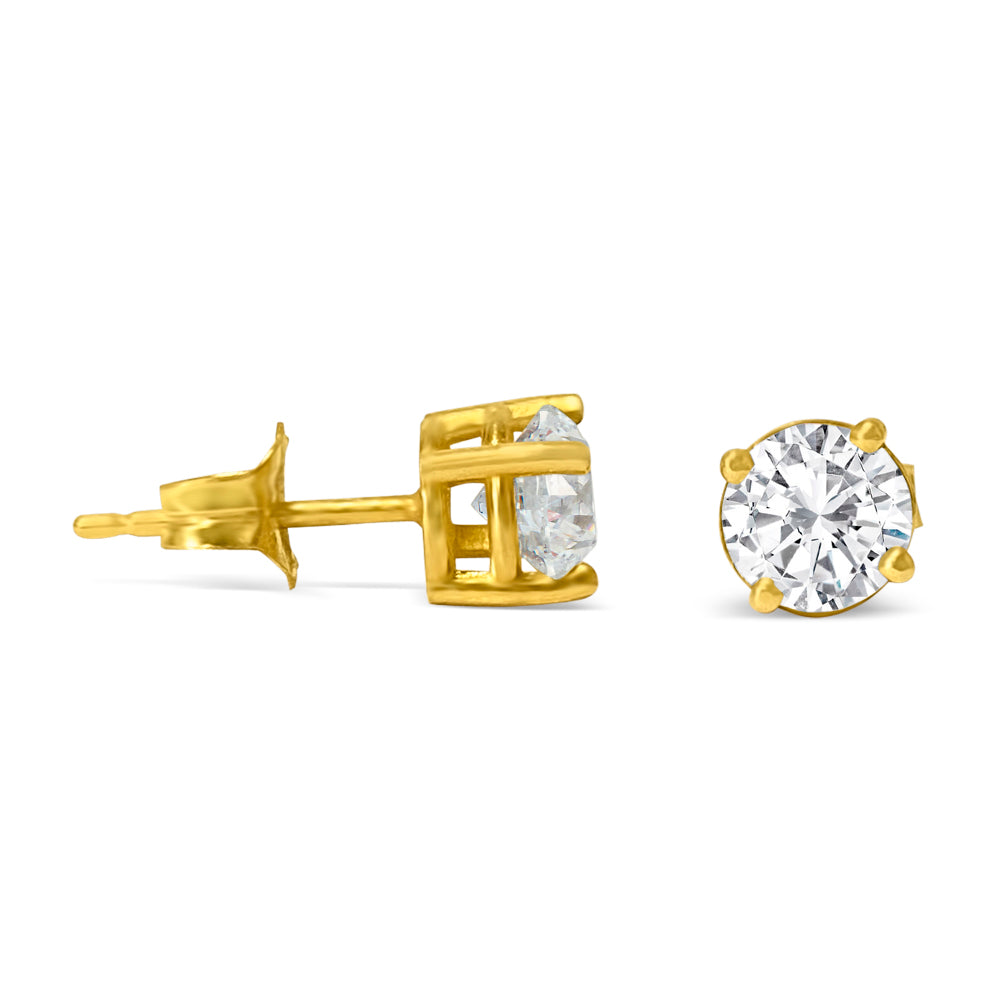 5mm VVS Diamond Studs in 14k Gold Unisex - Prince The Jeweler 5mm-vvs-diamond-studs-in-14k-gold-unisex, Earrings